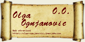 Olga Ognjanović vizit kartica